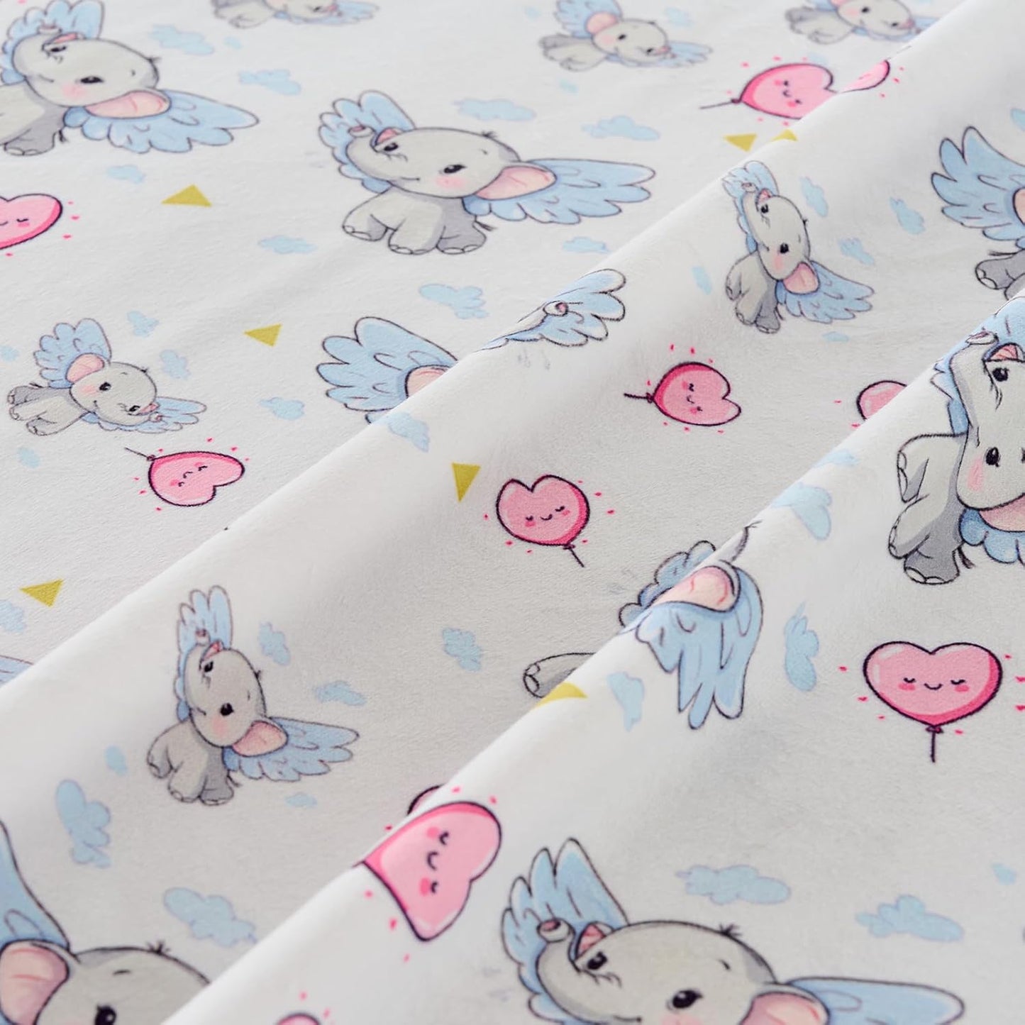 Baby Blanket 30x40 Inch Soft Double Layer Fleece Throw with Cute Grey Elephant Gender Neutral Crib Blanket for Infant, Toddler, Newborn Baby Girl or Boy Shower Gift