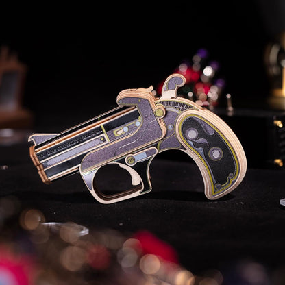 MU Wooden Puzzle for Adult Toy Gun Derringer-Obsidian Knight Defender Puzzles Building, AK47 Revolver Rubber Band Pistol Toys Desert Eagle 3D Metal Model Kits, DIY Kits Xmas Birthday Gifts Desk Decor