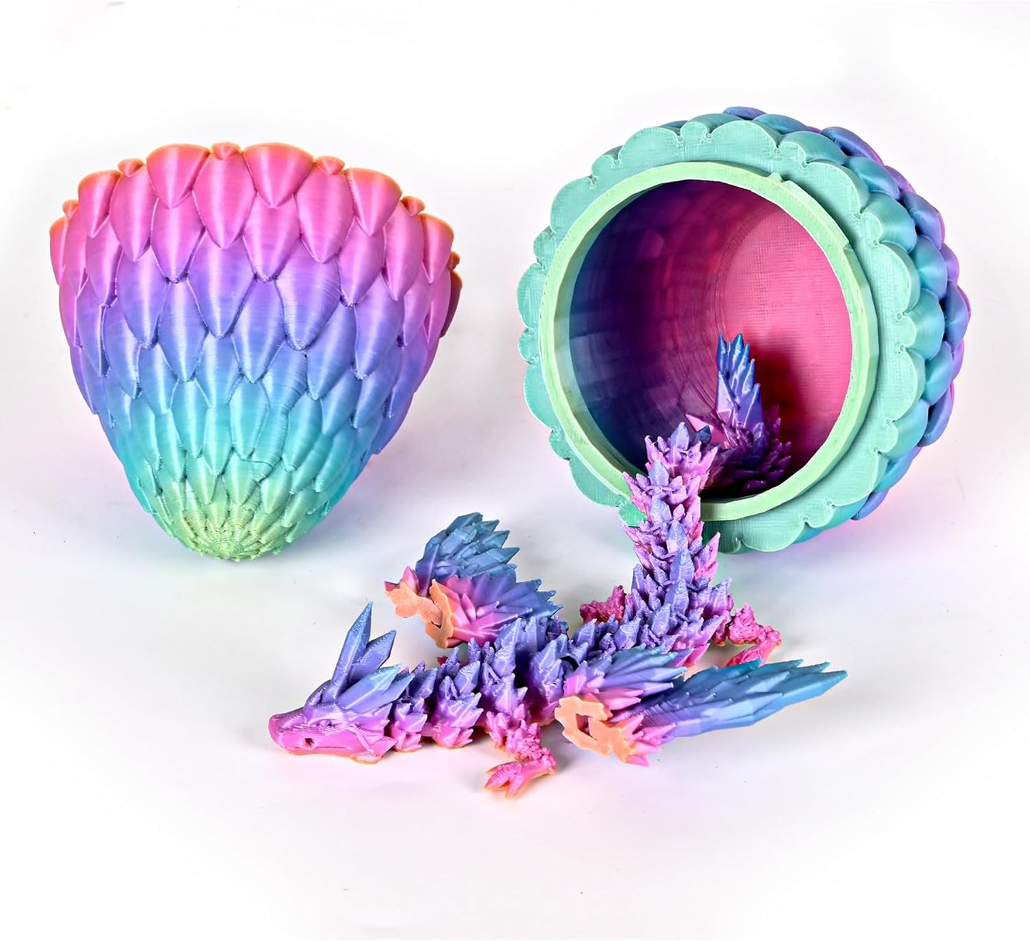 12inch Fly Dragon Egg, Year of The Dragon, 3D Printed Dragon, Executive Desk Toys, Articulated Dragon, Fidget Toys Gifts for Graduates Students Teachers Adults (Candy)
