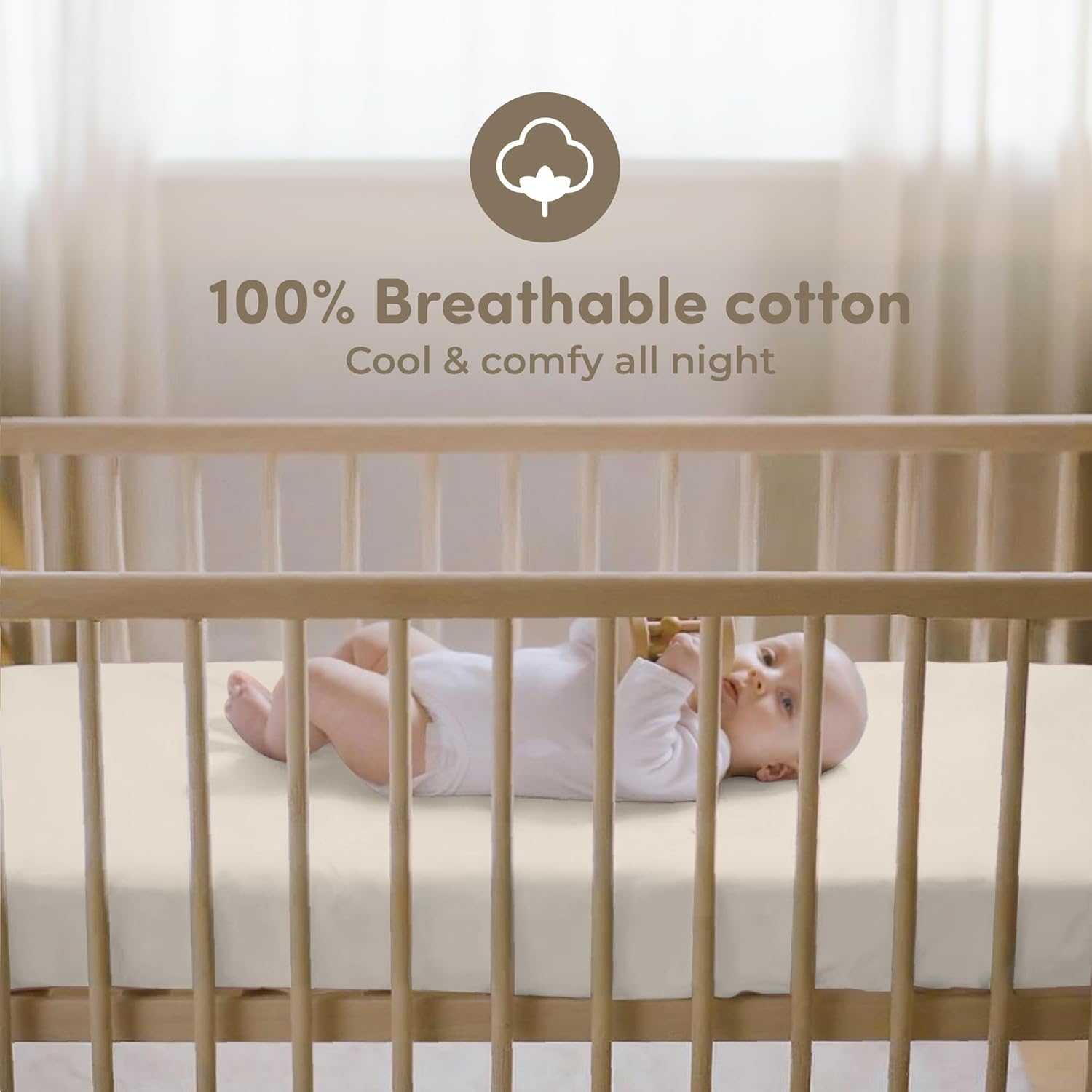 Sweety Fox 2-Pack Crib Sheets - Soft Cotton Jersey Fitted Sheets for Boys and Girls, Mini Crib