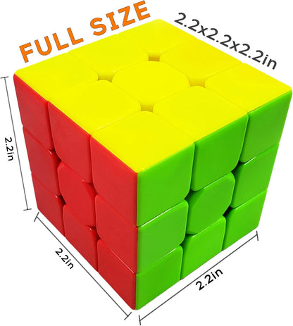 Speed Cube 3x3 Stickerless with Stand and Tutorial – Easy Turning, Smooth Play, Durable Magic Puzzle Toy for Kids and Adults