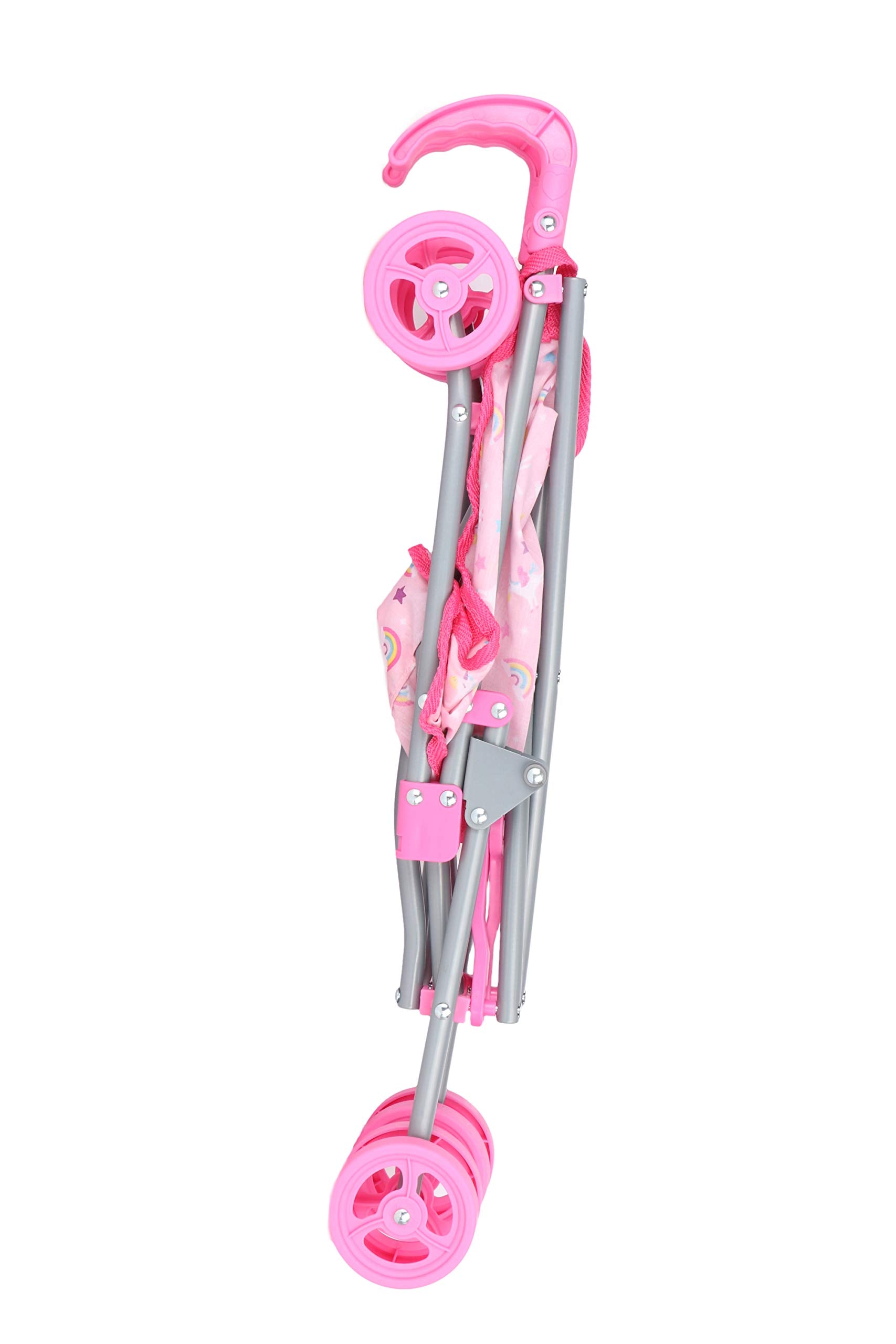 Dream Collection, Doll Stroller - Metal Fold Up and Down Umbrella Stroller for Realistic Pretend