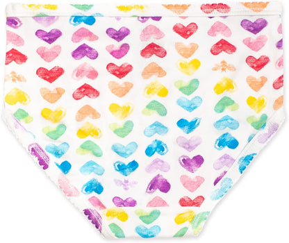 Burt's Bees Baby Toddler Girls' Underwear Set of 5 - Solids, Stripes,Prints, Tag-Free with Sizes for 2T to 8 Years Old