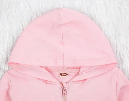 Imcute Baby Zip Up Hoodie, Unisex inflant Toddler Long Sleeve Sweatshirts Lightweight Jacket Hooded Coats Fall Winter Outfits