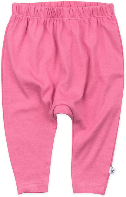 HonestBaby Multipack Harem Pants Roomy Fit Pull on Bottoms 100% Organic Cotton for Infant Baby Boys, Girls, Unisex