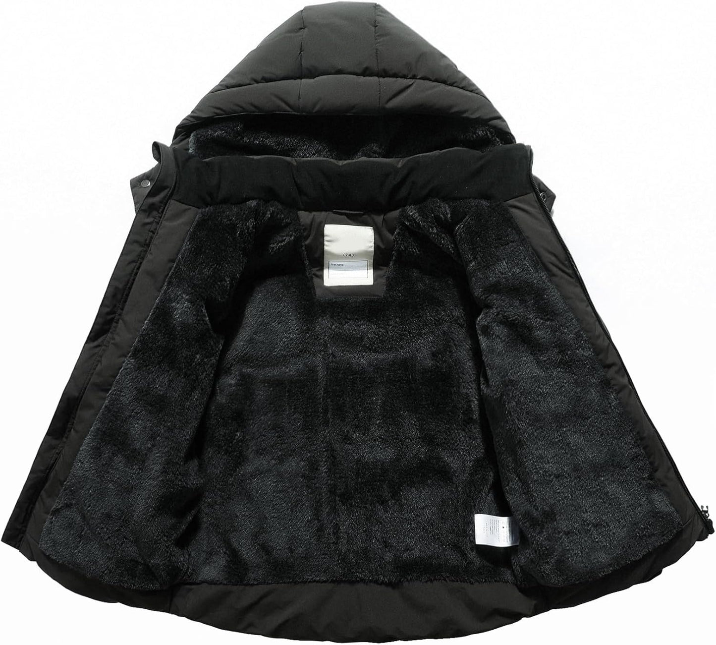 Kids Boy's Winter Coat Fleece Lined Waterproof Jacket Puffy Cotton Coat Thick Hooded Down Outdoor Coats