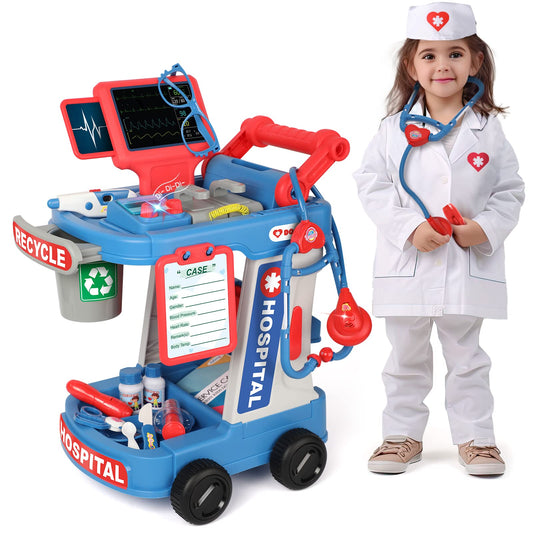 Liberry Toddlers Doctor Kit Toy for Girls Boys Ages 2 3 4 5, Blue