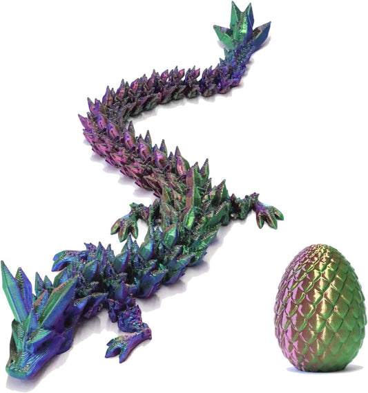 Easter Basket Stuffers, 3D Printed Dragon Surprise Egg, Executive Dragon Fidget Desk Toys Decorative Easter Egg Fillers Easter Gifts for Boys Kids Home Decor ((Yellow&Green))