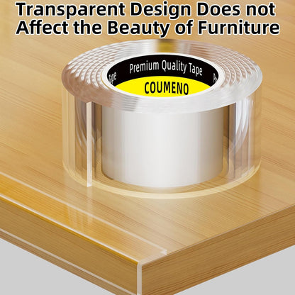 2Pack Baby Clear Edge Protector, 1.18in X 9.84FT, Child Protection Desk Corner Anti-Bump Home Wrap Invisible, Anti-Sharp Edge Protect