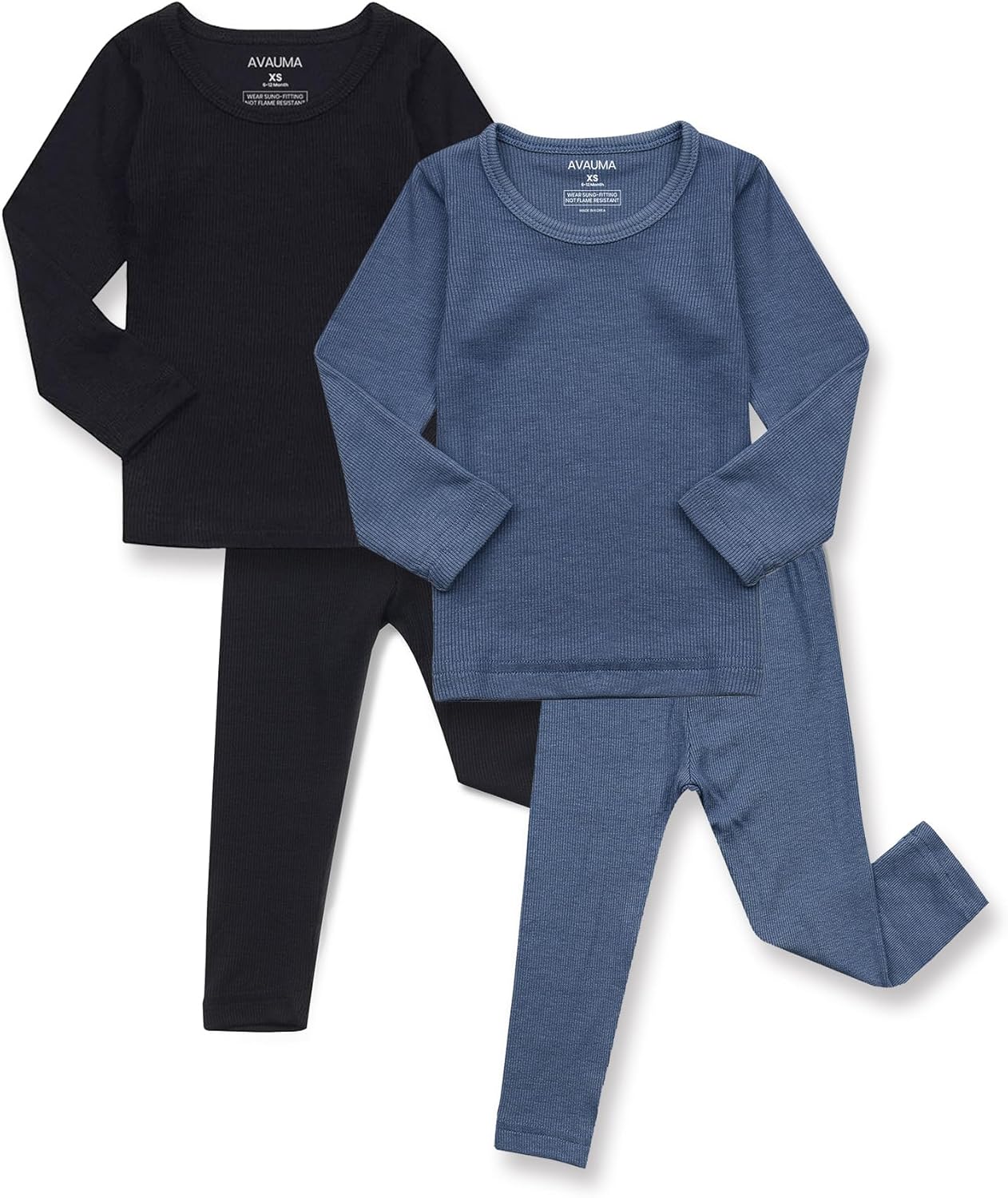 AVAUMA Baby Boys Girls Pajama Set Kids Toddler Snug fit Ribbed Sleepwear pjs for Daily Life Style