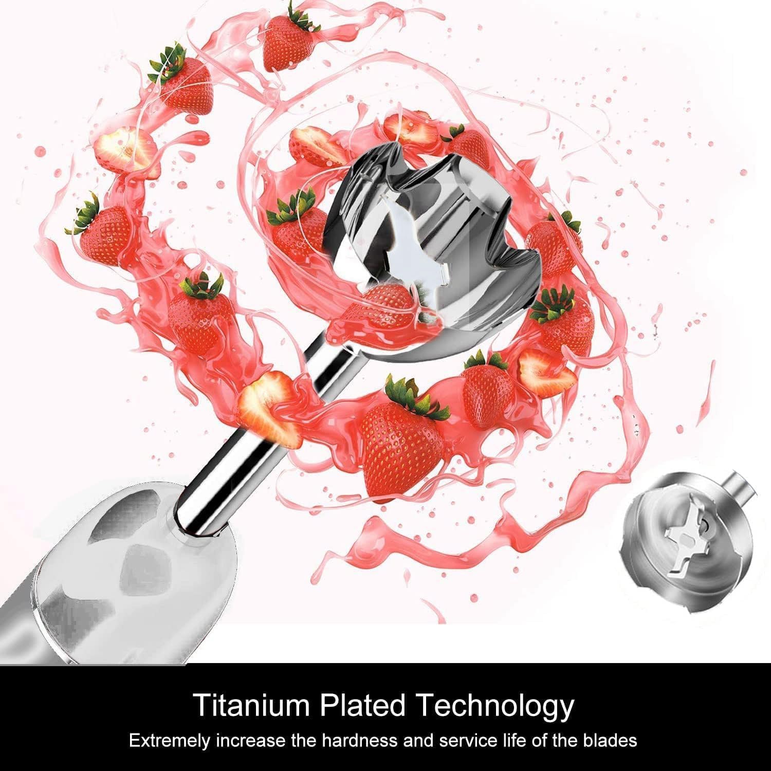 MegaWise Pro Titanium Reinforced 3-in-1 Immersion Hand Blender, Powerful Copper Motor with 80%