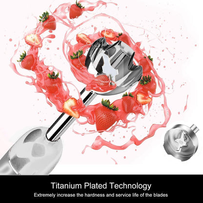 MegaWise Pro Titanium Reinforced 3-in-1 Immersion Hand Blender, Powerful Copper Motor with 80%
