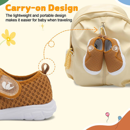 FEETCITY Baby Shoes Boys Girls First Walking Shoes Infant Sneakers Lightweight Slip On Shoe
