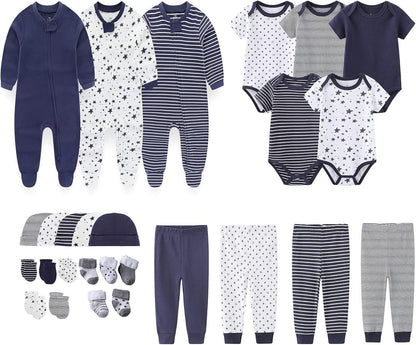Newborn Layette Gift Set 27-Piece Baby Girl Clothes Bodysuits, Pants Essentials and Accessories 0-12Months