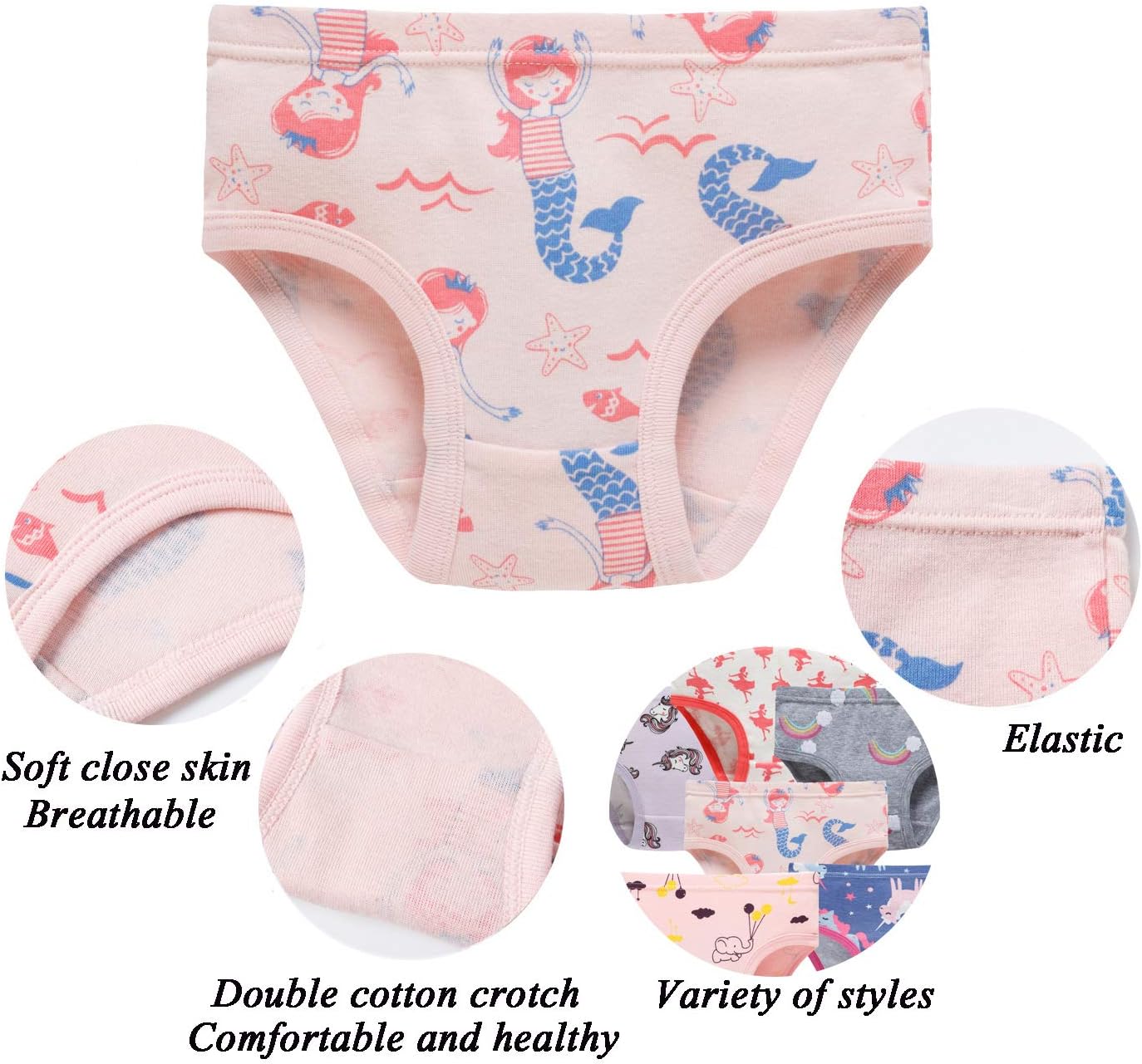 Boboking Soft Cotton Underwear Toddler Girls'Briefs Soft Undies