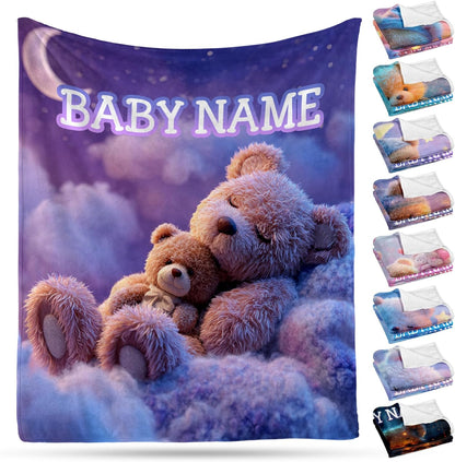 Ship Next Day, Personalized Baby Blanket – Printed in USA, Custom Baby Blanket for Boys & Girls