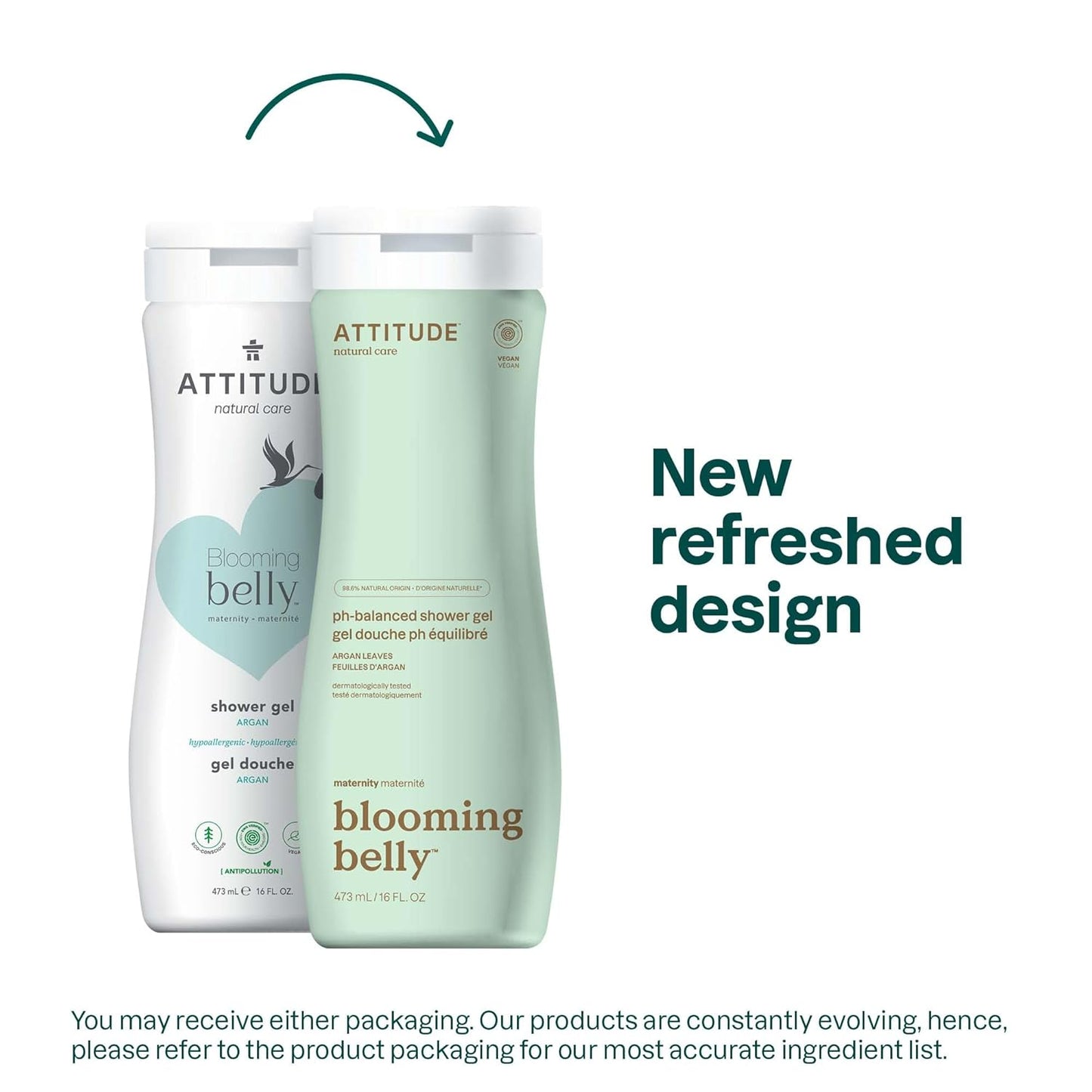 ATTITUDE Pregnancy pH-Balanced Body Wash, EWG Verified, Dermatologically Tested, Plant and