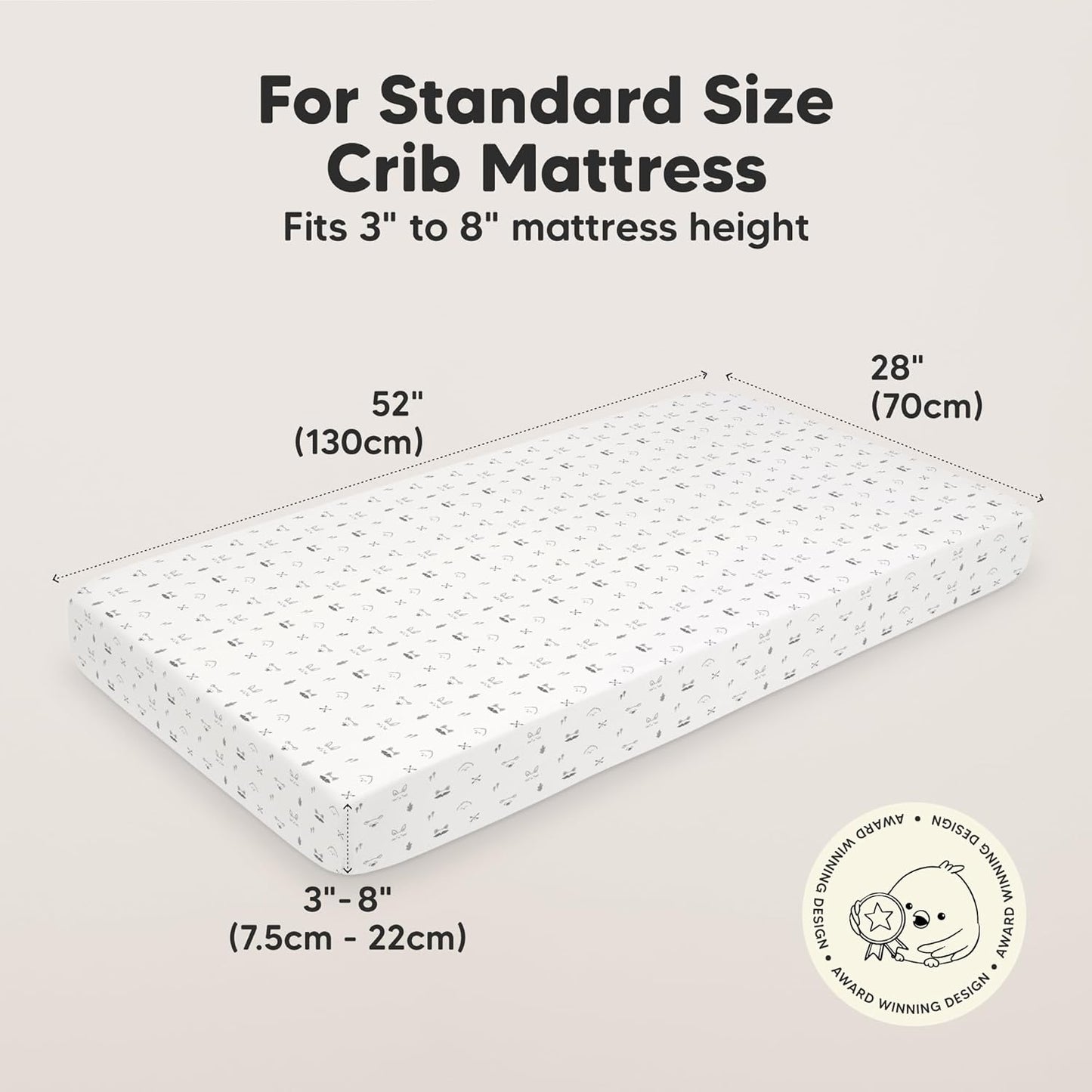 KeaBabies 2-Pack Organic Crib Sheets for Boys, Girls - 52x28 Fitted Crib Mattress Sheet Neutral
