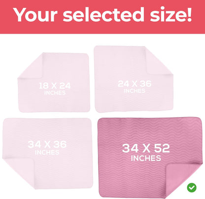 Utopia Bedding Washable Underpads 34" x 52" (Pack of 4), Waterproof Reusable Heavy Absorbency