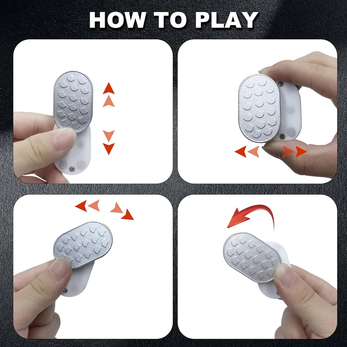 Scales Fidget Slider, Magnetic Metal Trackless Fidget Slider EDC Fidget Toys for Adults, Home/Office Executive Desk Toys for ADHD/ADD/Autism, Ideal Gifts for Him (Black)