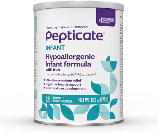 Pepticate Baby Formula, Hypoallergenic Powdered Infant Formula for Cow Milk Allergy, with Omega 3