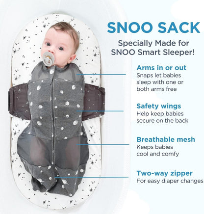 Happiest Baby SNOO Sleep Sack - 100% Organic Cotton Baby Swaddle Blanket - Doctor Designed Promotes