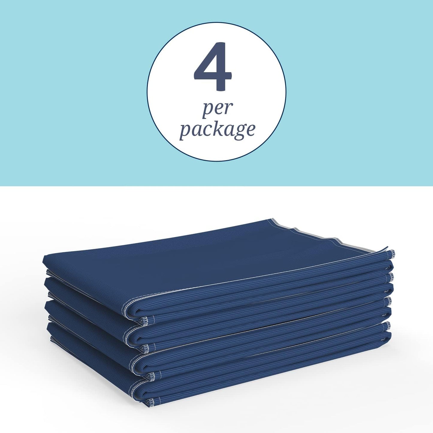 Medline Sofnit 300, Pack of 4 Large Washable Blue Underpads, 34”x 48” for use as reusable pet pads