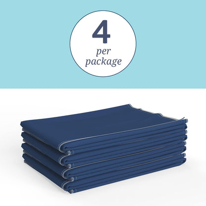Medline Sofnit 300, Pack of 4 Large Washable Blue Underpads, 34”x 36” for Use as Reusable Pet Pads