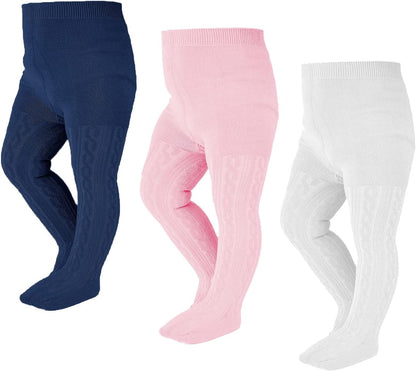 EPEIUS Baby Girl Tights Thick Cable Knit Leggings Stockings Cotton Pantyhose for Newborn Infant Toddler 3/4/5/6 Pack