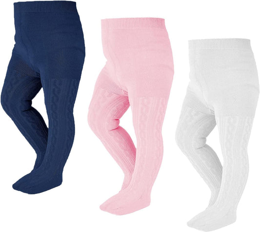 EPEIUS Baby Girl Tights Thick Cable Knit Leggings Stockings Cotton Pantyhose for Newborn Infant Toddler 3/4/5/6 Pack