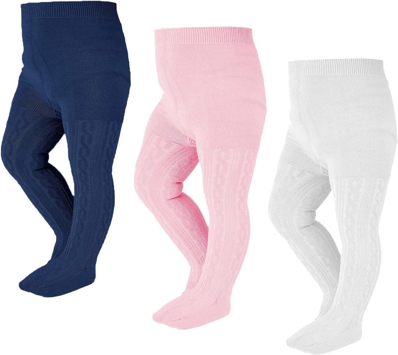 EPEIUS Baby Girl Tights Thick Cable Knit Leggings Stockings Cotton Pantyhose for Newborn Infant Toddler 3/4/5/6 Pack