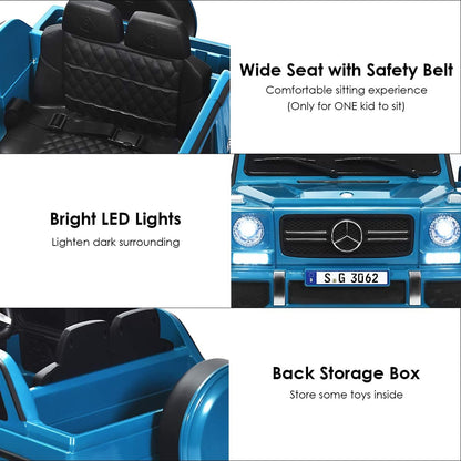 Costzon Ride on Car, Licensed Mercedes-Benz Maybach, 12V Battery Powered Vehicle Toy w/ 2 Motors, Remote Control, 3 Speeds, Lights, Horn, Music, Aux, Storage, Truck, Electric Car for Kids (Navy)