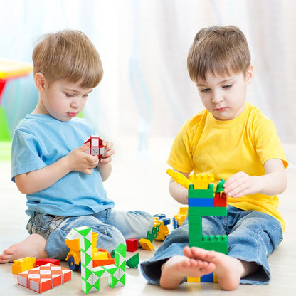 24 Pack 24 Blocks Magic Speed Cubes, Mini Snake Cube, Mini Plastic Puzzle Cube Toy for Kids Party