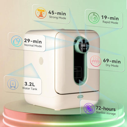 ICUIRE Baby Bottle Washer, Sterilizer & Dryer Pro, Newborn Essential for Parents One-Hand