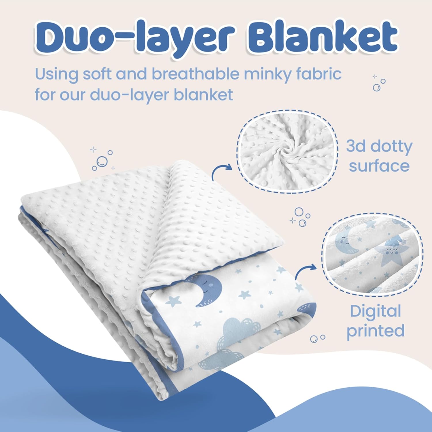 Star Baby Blanket 30 x 40 Inches for Boys Girls, Toddler Newborn Infant, Soft Plush Receiving