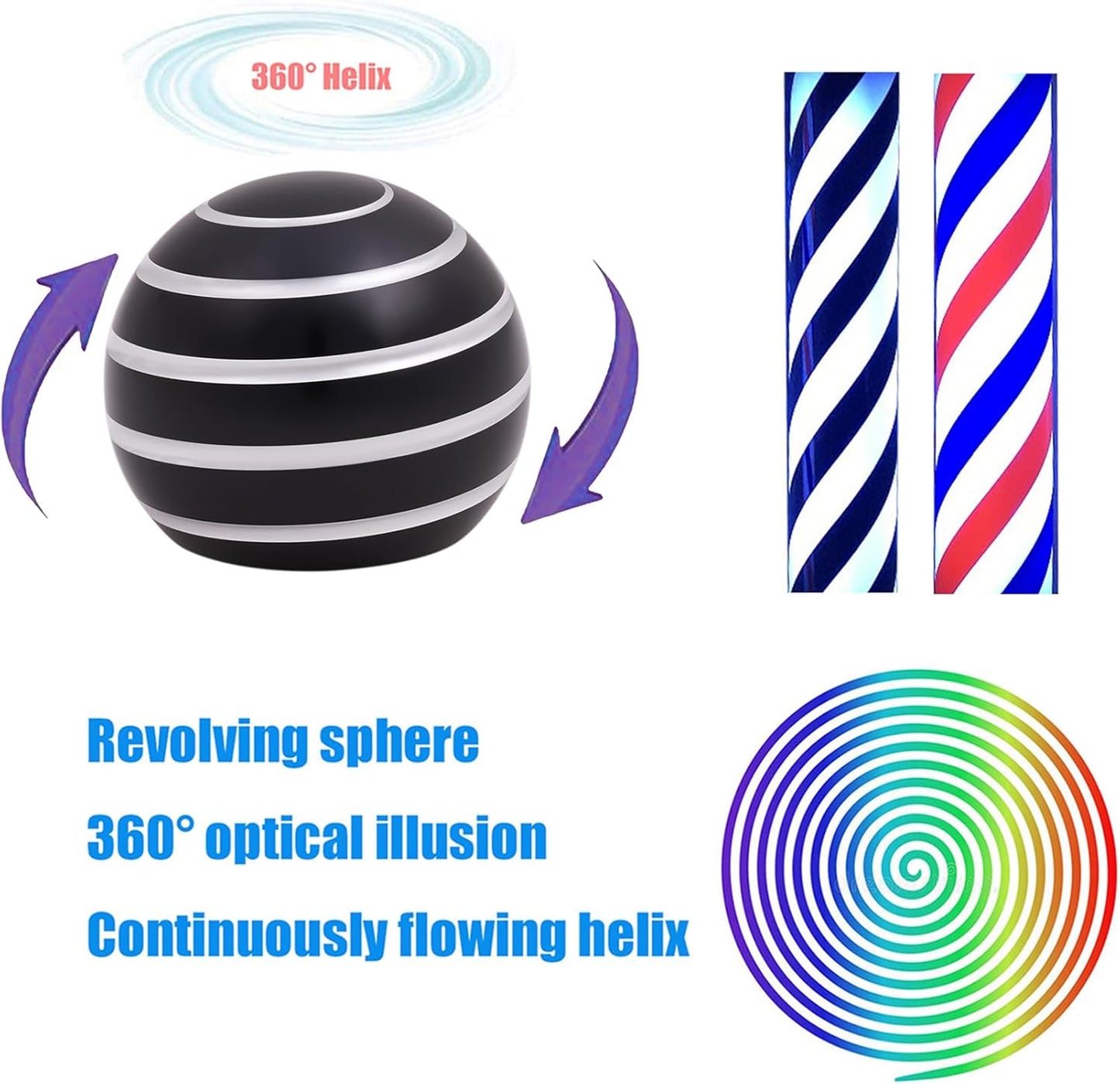 Desk-Toys for Fidget Kinetic-Cool-Gadgets: Cool-Stuff for Kid Children Teen Adult, Optical-Illusion Toy for Office School Home Women Men Christmas Stress-Relief-Gifts 180 Seconds Spinning