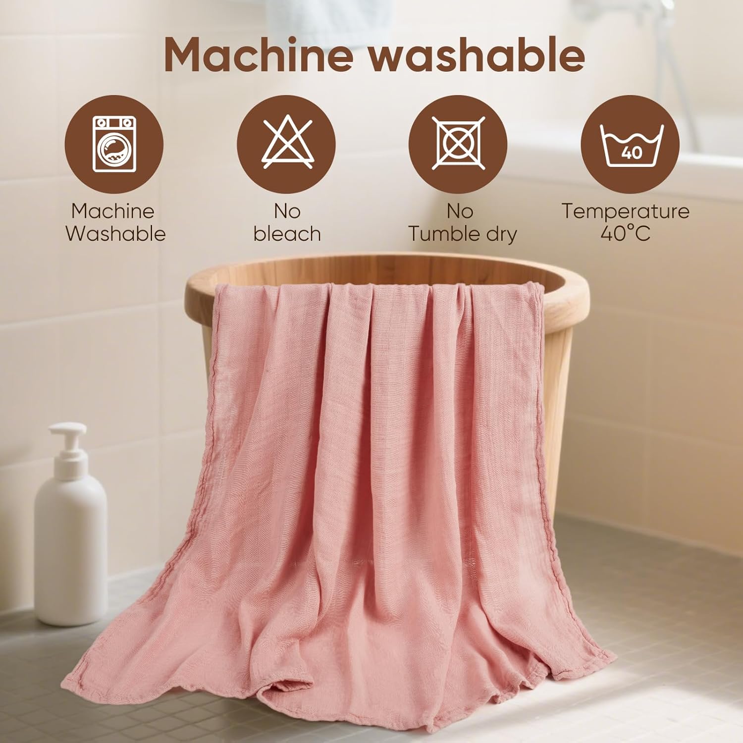 Muslin Swaddle Blankets, Nursery Receiving Blanket for Newborn, Baby Swaddle Wrap Soft Silky &