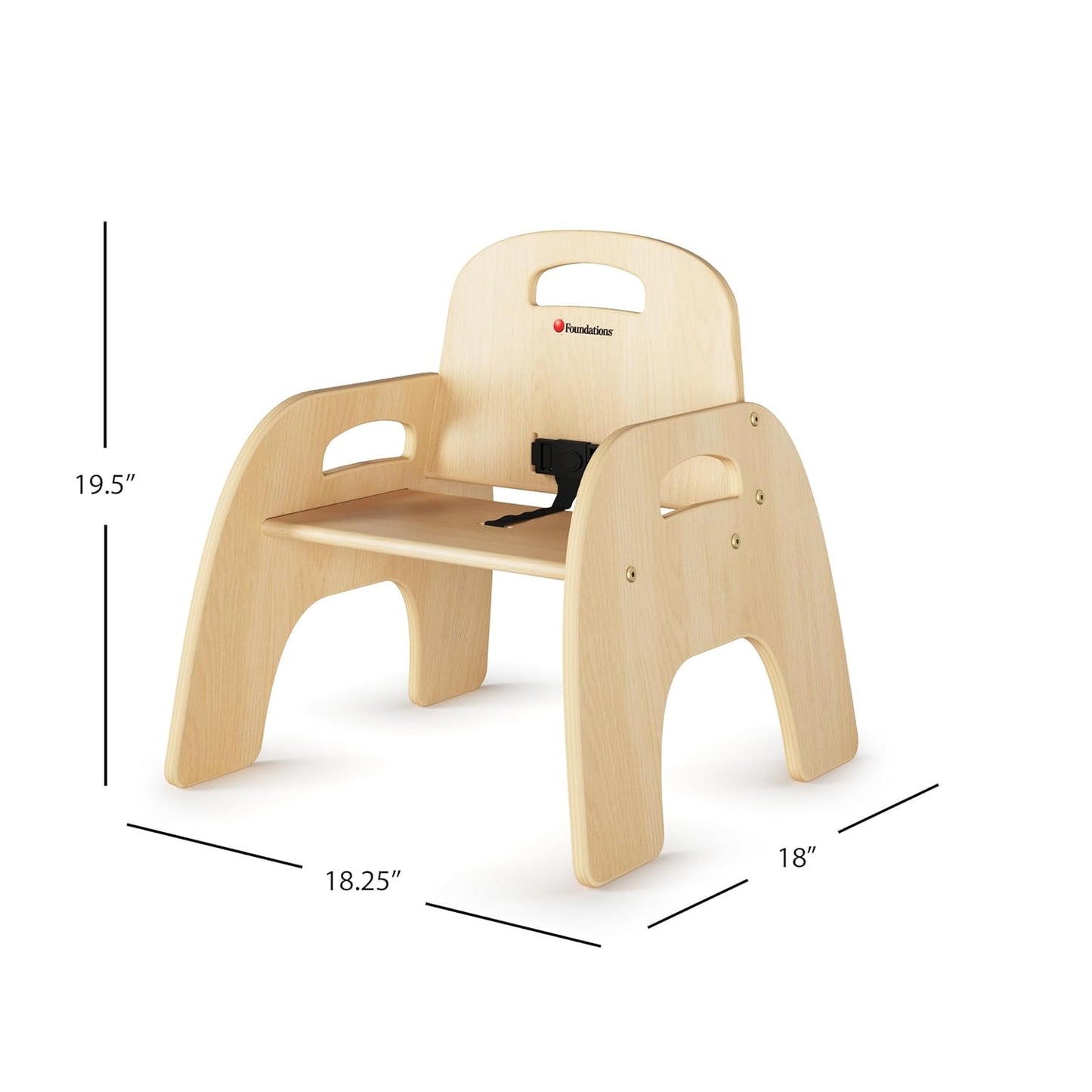 Foundations Simple Sitter Low Wood Feeding Chairs Multipack, Wide No-Tip Base, Adjustable Safety