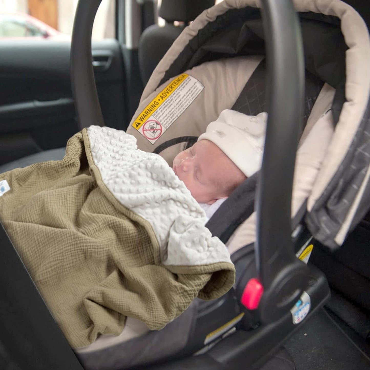 lulumoon Baby Blanket for Newborn Receiving: Minky Dot & Muslin Lightweight - Thermal Blanket Gift