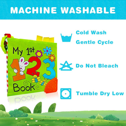 123 Book,Baby Soft Books Toys, Feel Crinkle Cloth Book for Infant Baby 0-3-6-12 Months