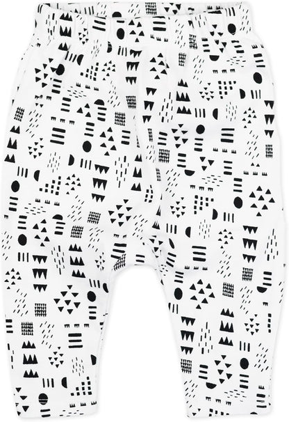 HonestBaby Multipack Harem Pants Roomy Fit Pull on Bottoms 100% Organic Cotton for Infant Baby Boys, Girls, Unisex