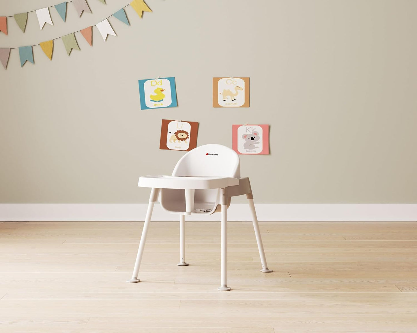 Foundations Secure Sitter 13" Feeding Chair, Stable “No Tip” Feet, 3-Point Adjustable Harness