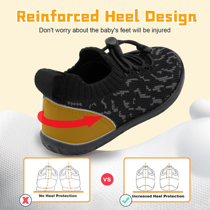 FEETCITY Baby Shoes Boys Girls First Walking Shoes Lightweight Infant Sneakers Slip On Shoe