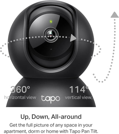 Tapo TP-Link 2K Pan/Tilt Indoor Security Camera for Baby Monitor, Pet Camera, Motion Detection & Tracking, 2-Way Audio, Cloud & SD Card Storage, Works w/Alexa & Google Home, Black, C211(2-Pack)