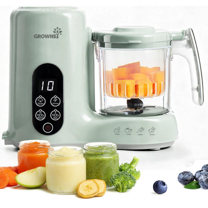 Grownsy Baby Food Maker, Steamer & Blender Baby Food Processor, Green