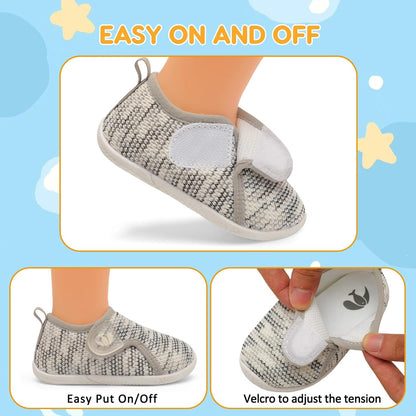 FEETCITY Toddler Walking Shoes Slip On Toddler Shoes Boys Girls Kids Sports Sneakers Casual School Shoes Barefoot Shoes