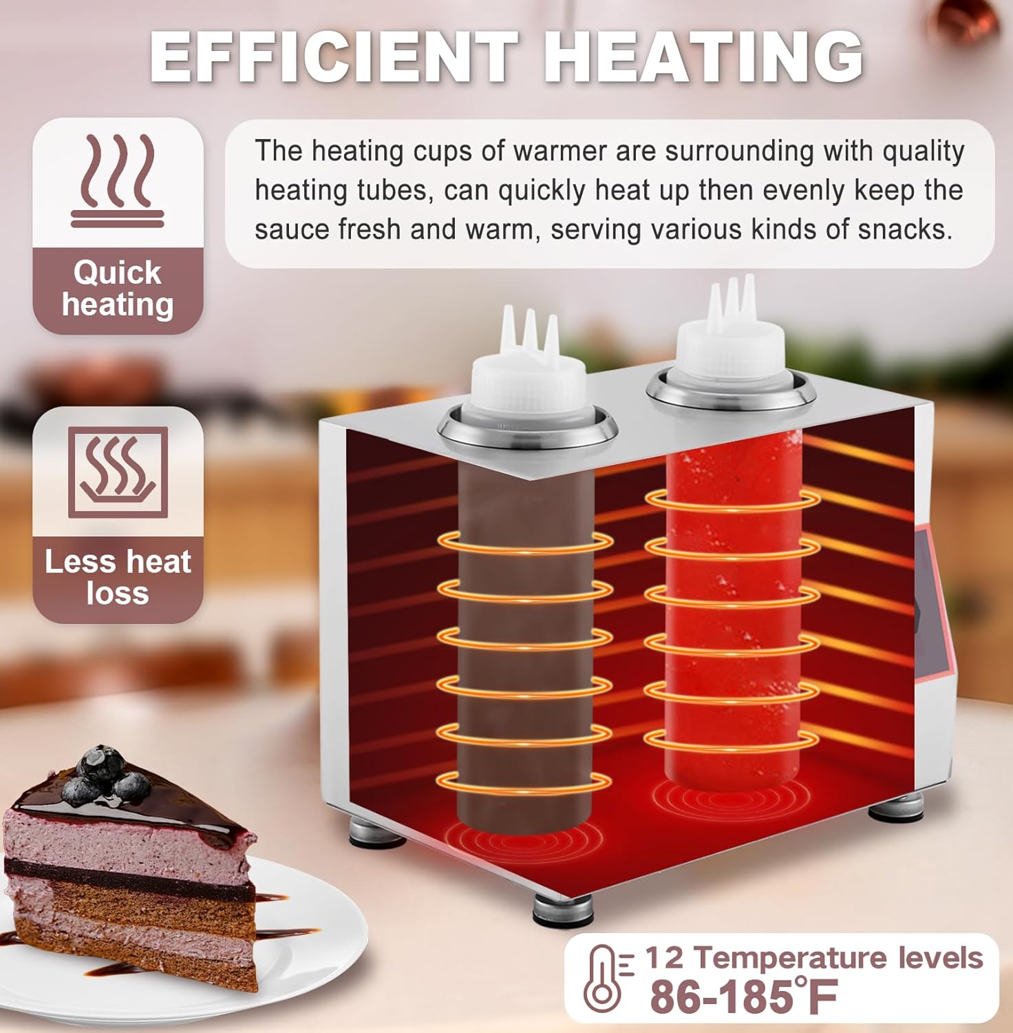 Electric Cheese Sauce Warmer Nacho Cheese Dispenser Warmer with 22oz Bottle, Bottle Warmer for