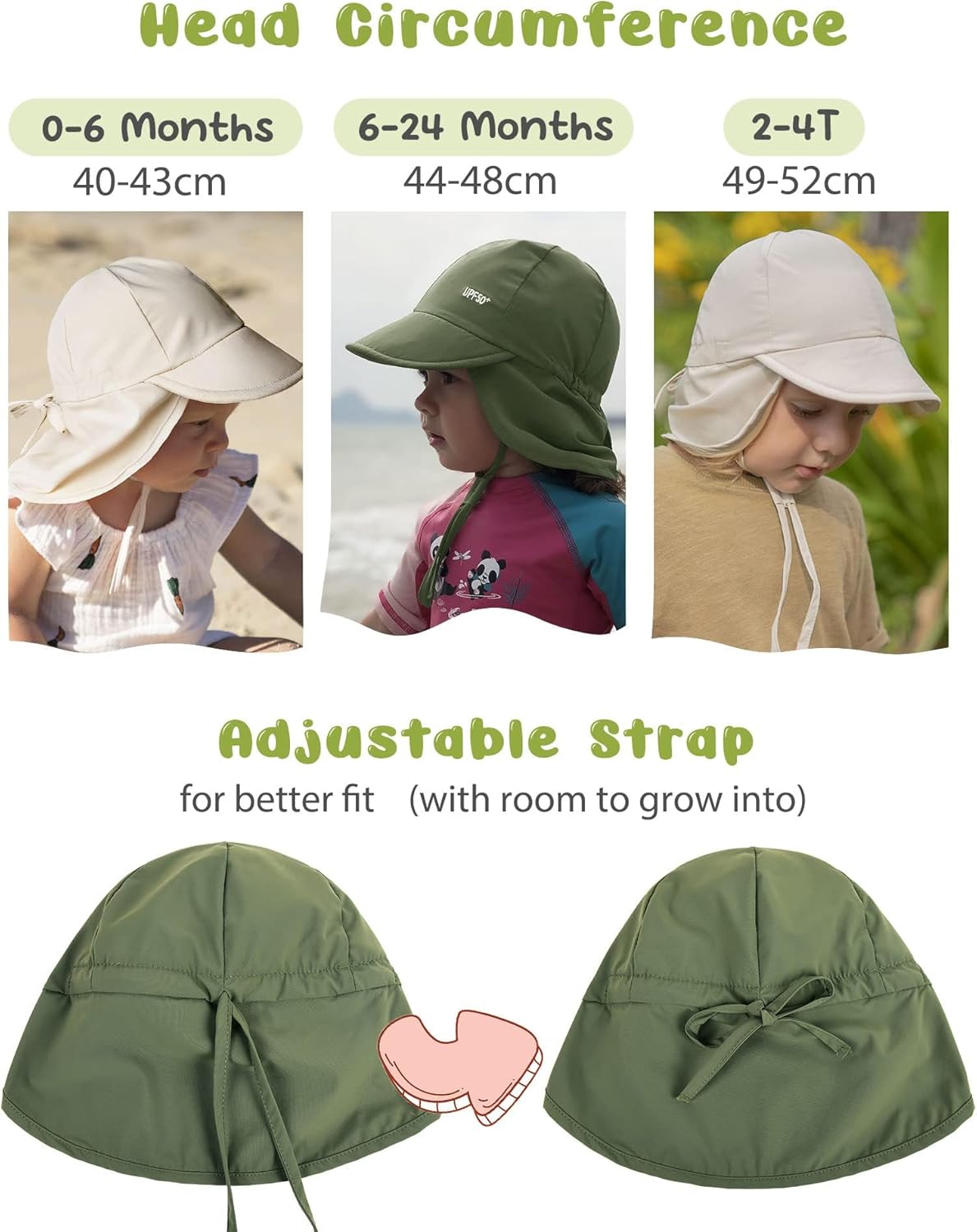 FURTALK Baby Sun Hat Girls and Boys Summer Beach Swim Hat Essentials UPF 50+