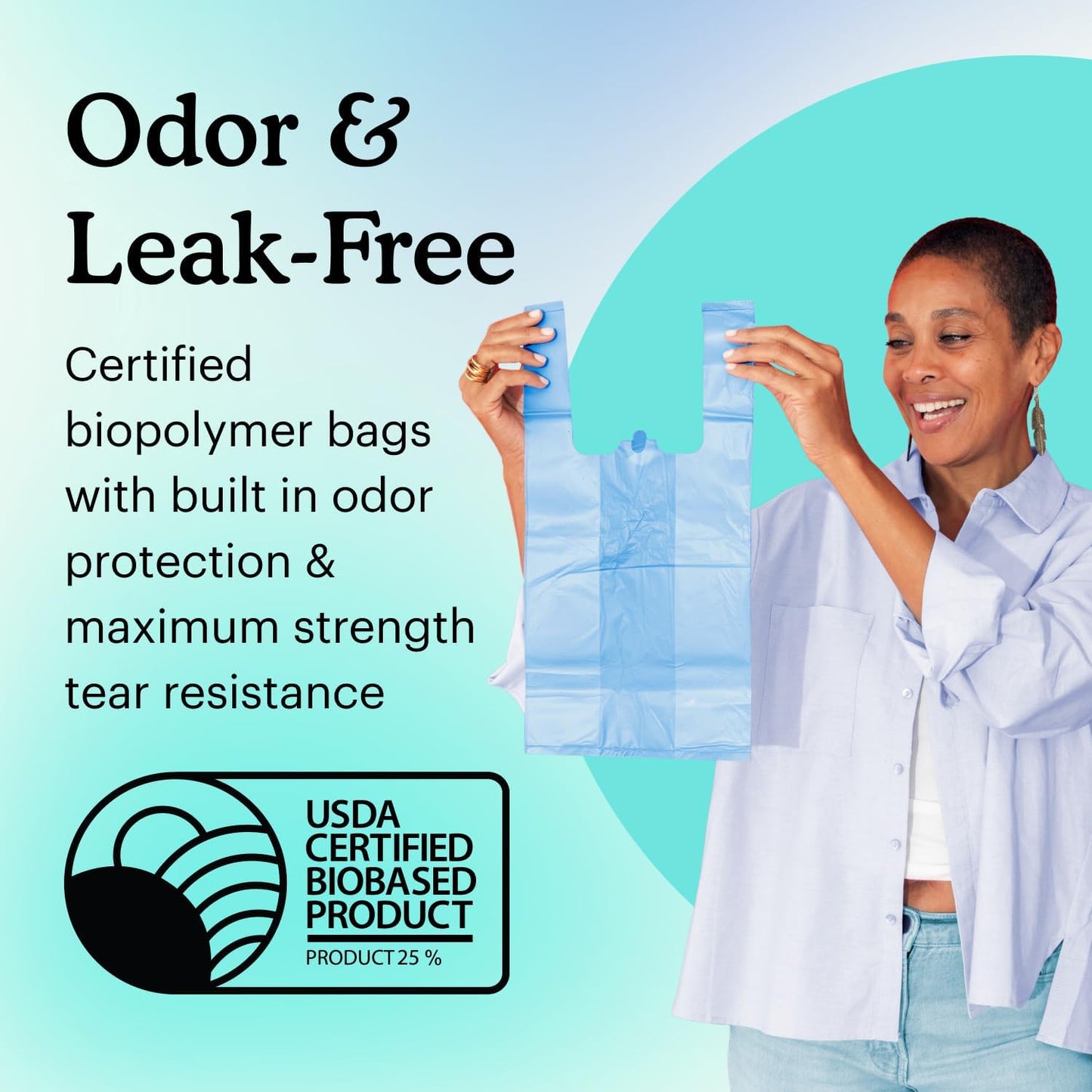 Because Incontinence Disposal Bags, Tear Resistant Disposal Bags for Men & Women, Extra-Large, Leak Protection, Odor Blocking, 50 Count