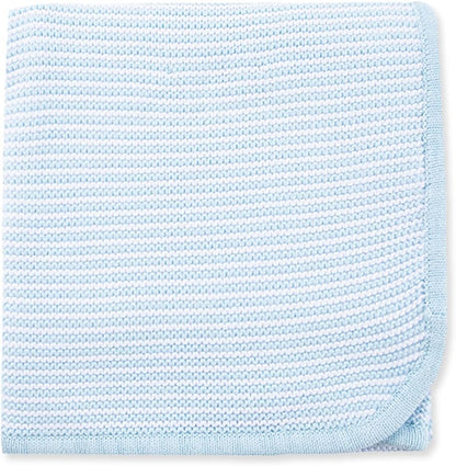 Little Me Knit Baby Blanket – 100% Soft Cotton, Snuggly and Breathable, Perfect as a Swaddle